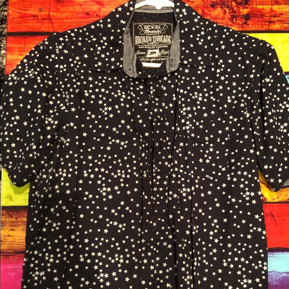 Casual Button Down Shirt full of stars